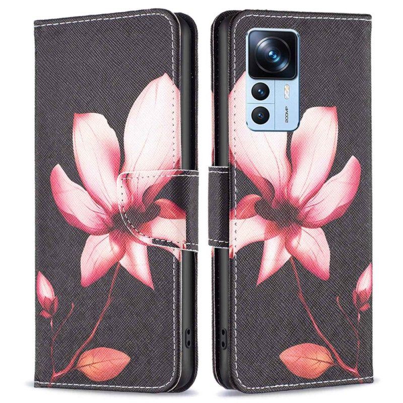 Flip Case Für Xiaomi 12T / 12T Pro Pinke Blume