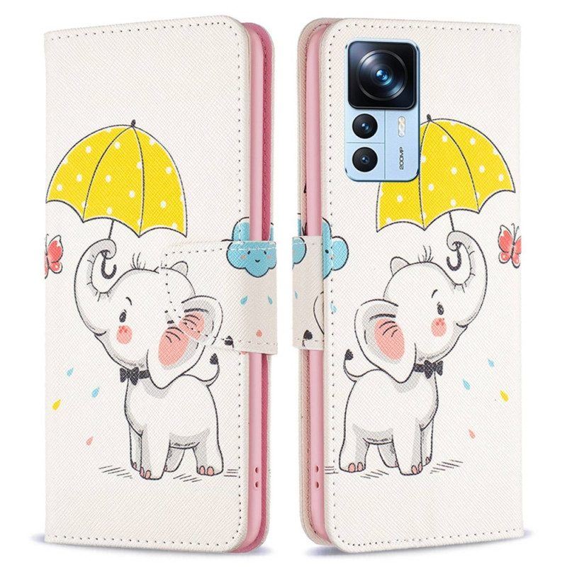 Lederhüllen Für Xiaomi 12T / 12T Pro Baby Elefant