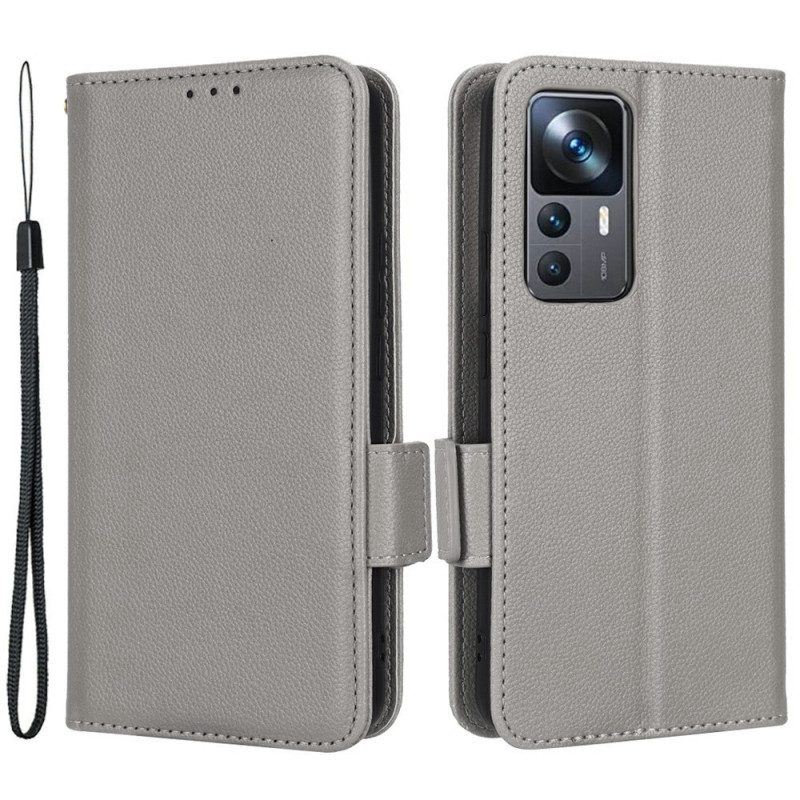 Schutzhülle Für Xiaomi 12T / 12T Pro Flip Case Lederoptik Mit Riemen