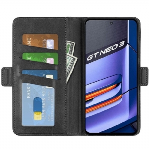 Case Für Realme GT Neo 3 Brieftasche Matter Kunstlederbezug