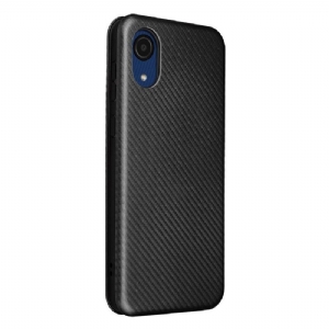 Flip Case Für Samsung Galaxy A03 Core Kohlefaser-kunstleder