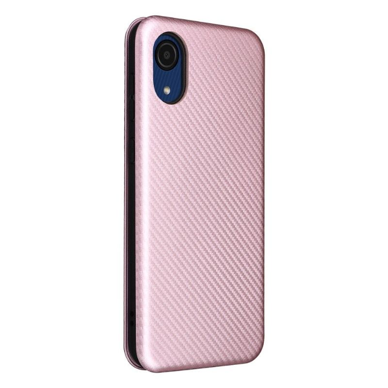 Flip Case Für Samsung Galaxy A03 Core Kohlefaser-kunstleder