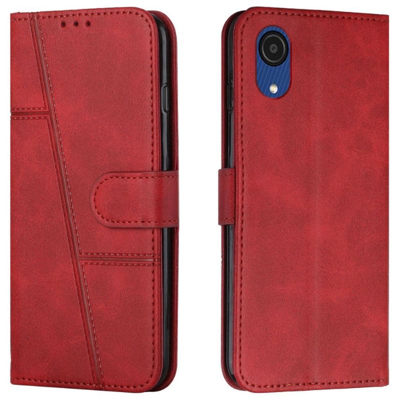 Flip Case Für Samsung Galaxy A03 Core Linien In Retro-lederoptik