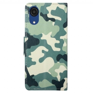 Flip Case Für Samsung Galaxy A03 Core Militärische Tarnung