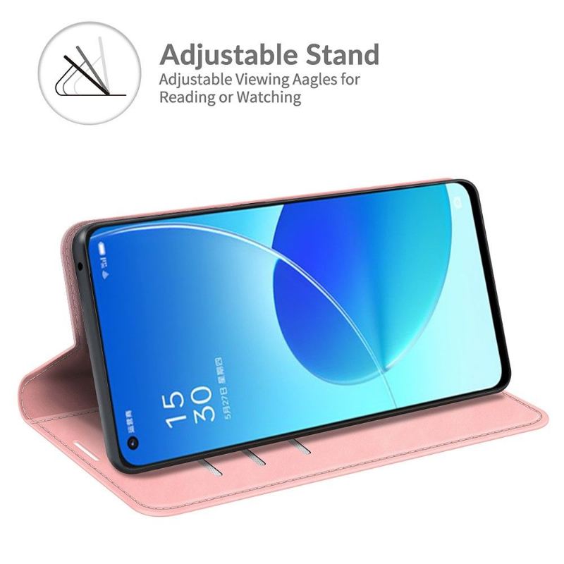 Case Für Oppo Reno 6 5G Funktionsständer Aus Kunstleder