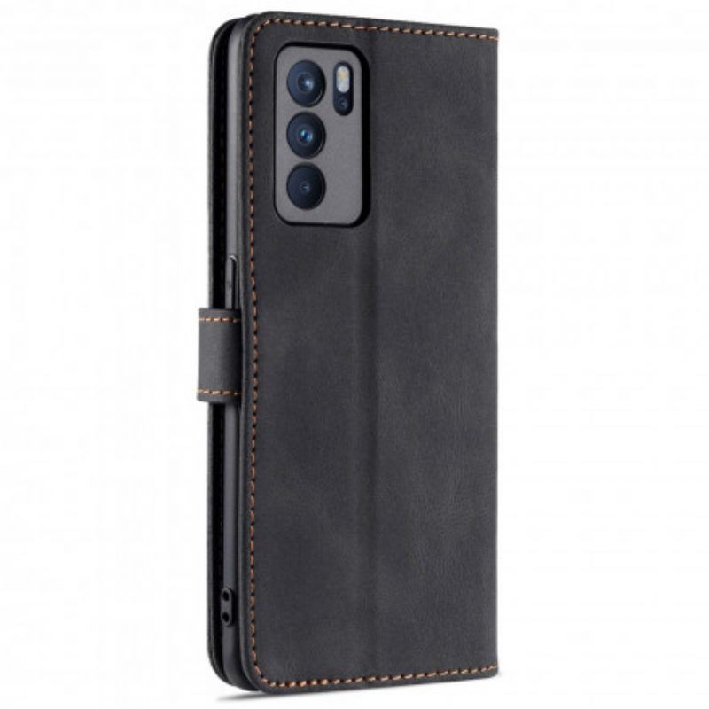 Flip Case Für Oppo Reno 6 5G Azns Ledereffekt Couture