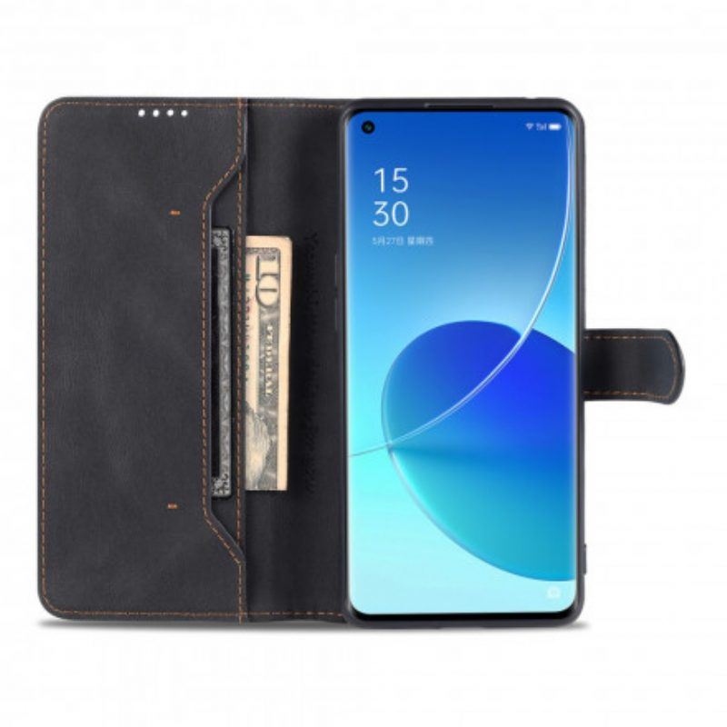 Flip Case Für Oppo Reno 6 5G Azns Ledereffekt Couture