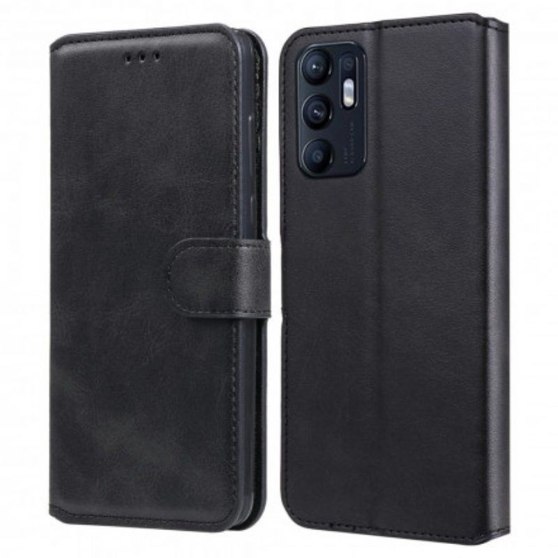 Flip Case Für Oppo Reno 6 5G Einfarbig