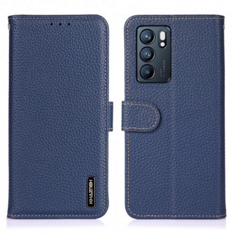 Flip Case Für Oppo Reno 6 5G Khazneh Litschi-leder