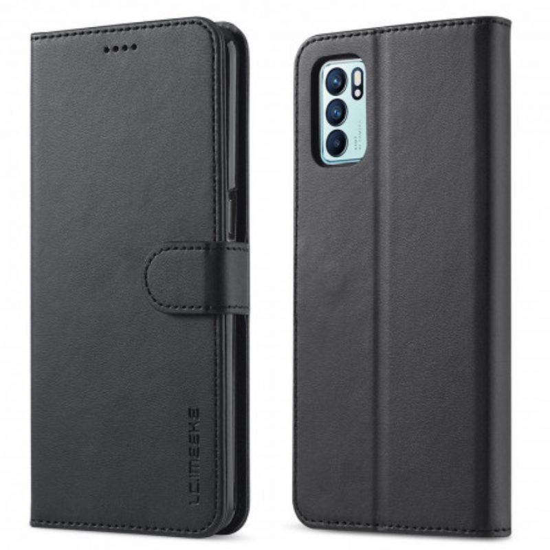 Flip Case Für Oppo Reno 6 5G Lc.imeeke Ledereffekt