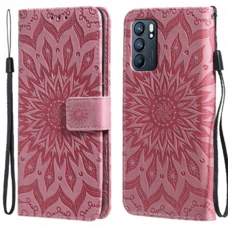 Flip Case Für Oppo Reno 6 5G Sonnenblume