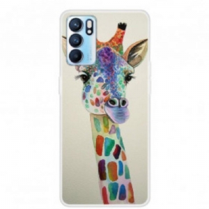 Hülle Für Oppo Reno 6 5G Bunte Giraffe