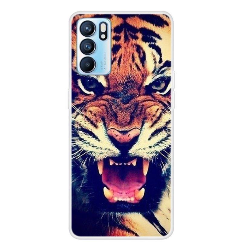 Hülle Für Oppo Reno 6 5G Wilder Tiger