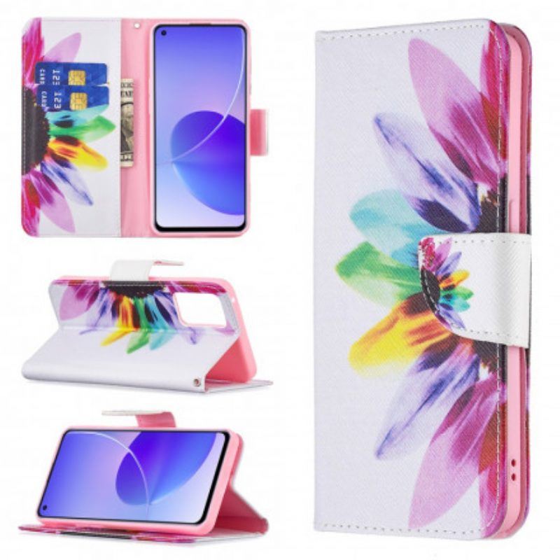 Lederhüllen Für Oppo Reno 6 5G Aquarellblume