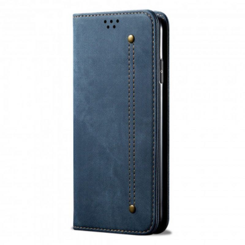 Schutzhülle Für Oppo Reno 6 5G Flip Case Denim-stoff