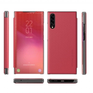 Handyhülle Für Samsung Galaxy A50 Schutzhülle Flip Case Kohlefaser