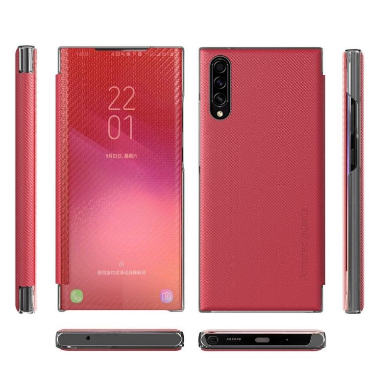 Handyhülle Für Samsung Galaxy A50 Schutzhülle Flip Case Kohlefaser