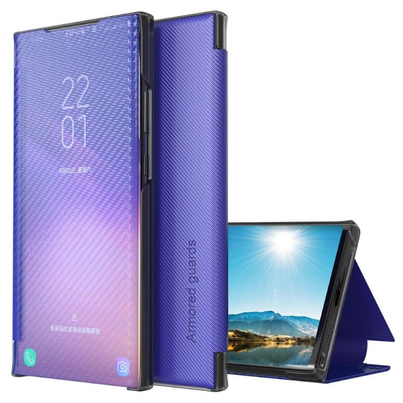 Handyhülle Für Samsung Galaxy A50 Schutzhülle Flip Case Kohlefaser