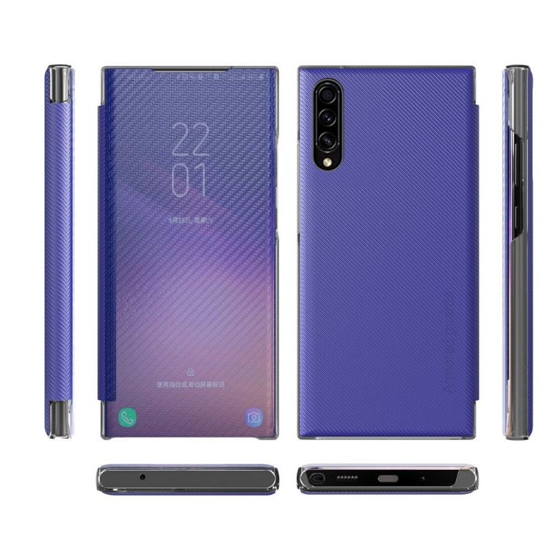 Handyhülle Für Samsung Galaxy A50 Schutzhülle Flip Case Kohlefaser