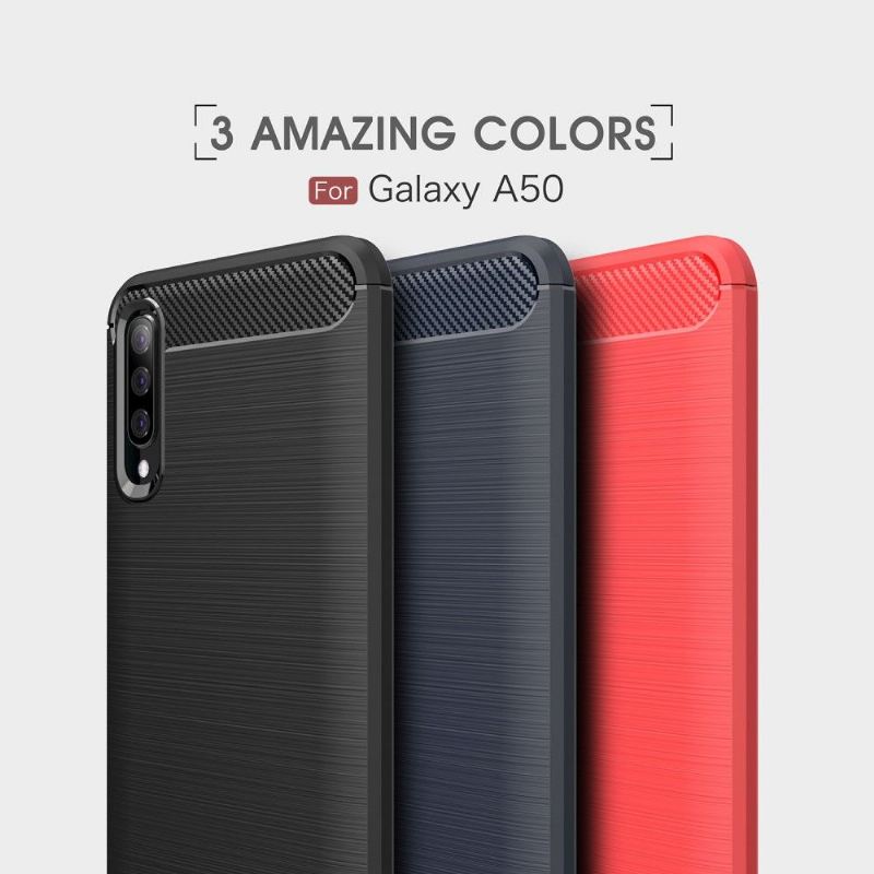 Hülle Für Samsung Galaxy A50 Karbongebürstetes Gel