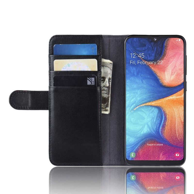 Case Für Samsung Galaxy A20e Geldbörse Premium-ledergeldbörse - Schwarz