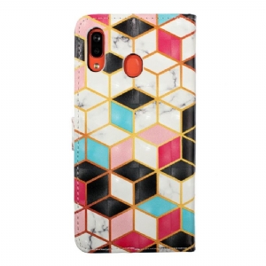 Flip Case Für Samsung Galaxy A20e Geometrisches Design