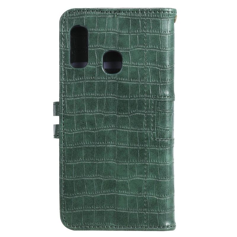 Flip Case Für Samsung Galaxy A20e Leder Mit Krokodileffekt