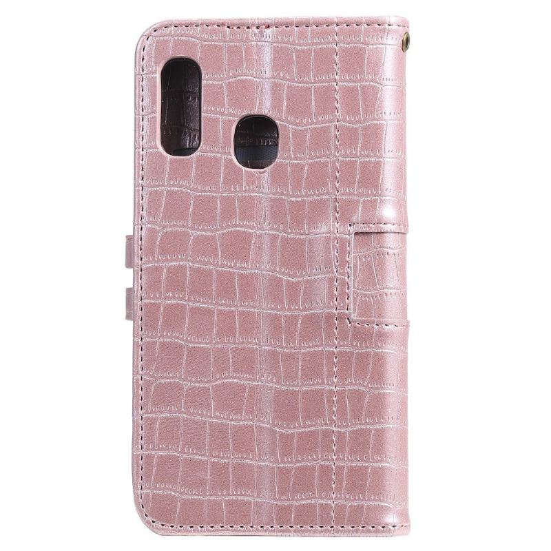 Flip Case Für Samsung Galaxy A20e Leder Mit Krokodileffekt