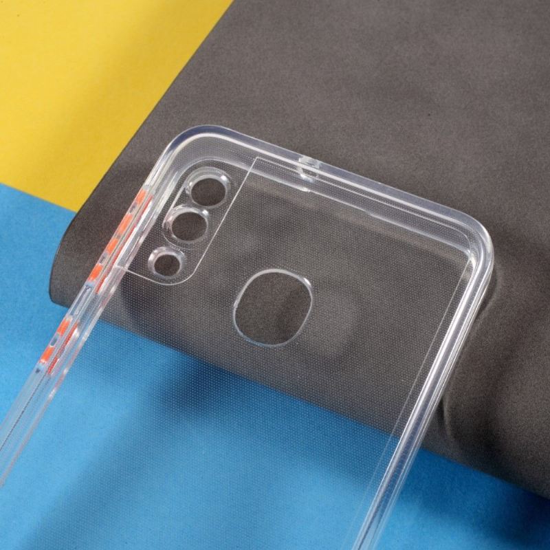 Handyhülle Für Samsung Galaxy A20e Transparent Mit Roten Knöpfen