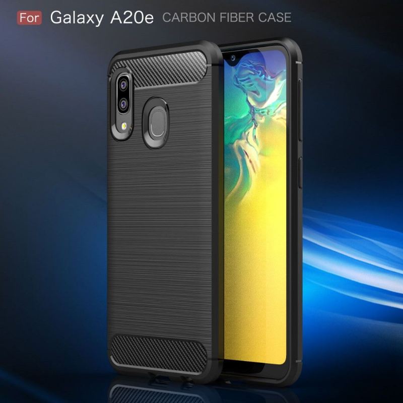 Hülle Für Samsung Galaxy A20e Karbon Gebürstetes Gel