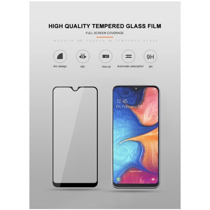 Samsung Galaxy A20E - Displayschutzfolie Aus Gehärtetem Glas In Voller Größe - Schwarz