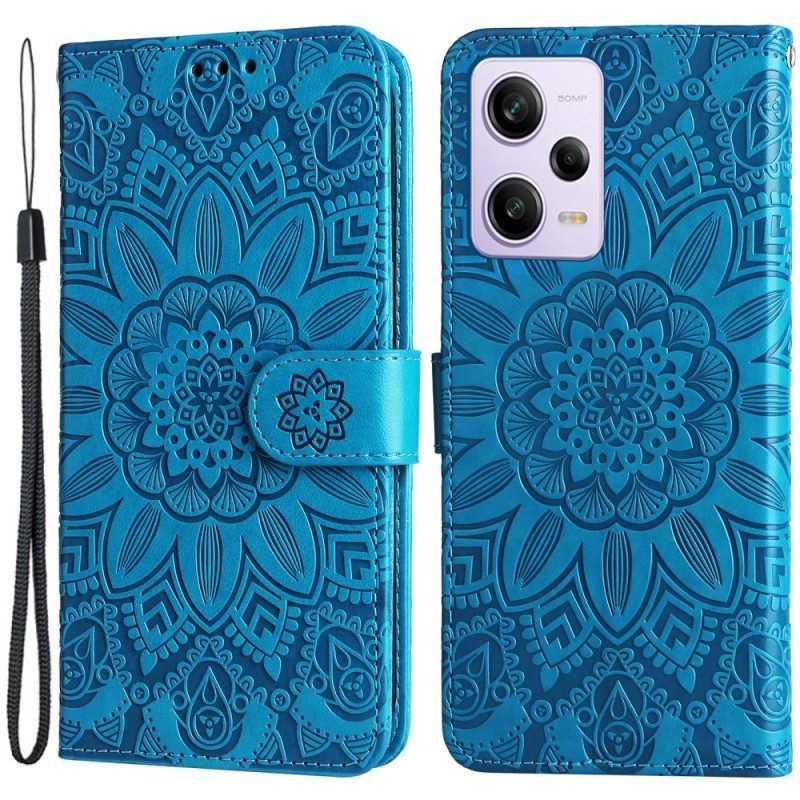 Flip Case Für Xiaomi Redmi Note 12 Pro Plus Mit Kordel Mandala-dekoration Mit Riemen