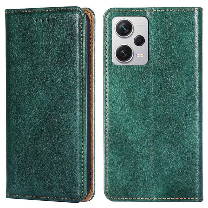 Schutzhülle Für Xiaomi Redmi Note 12 Pro Plus Flip Case Nähte Aus Kunstleder