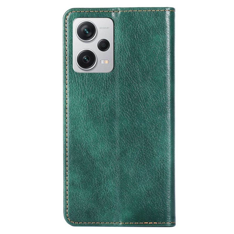 Schutzhülle Für Xiaomi Redmi Note 12 Pro Plus Flip Case Nähte Aus Kunstleder