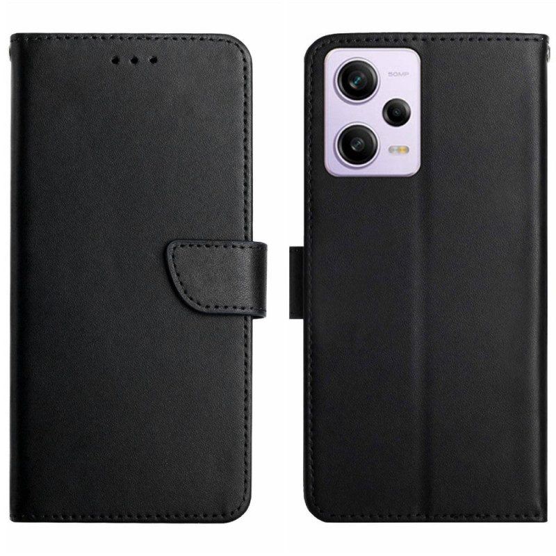 Flip Case Für Poco X5 Pro 5G Echtes Nappaleder