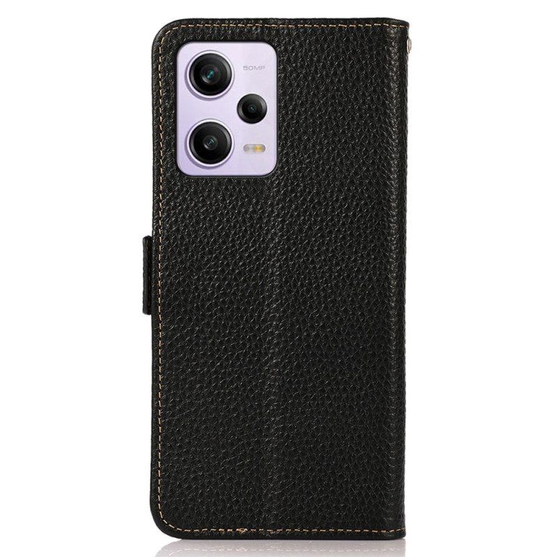 Flip Case Für Poco X5 Pro 5G Lychee-leder Khazneh Rfid