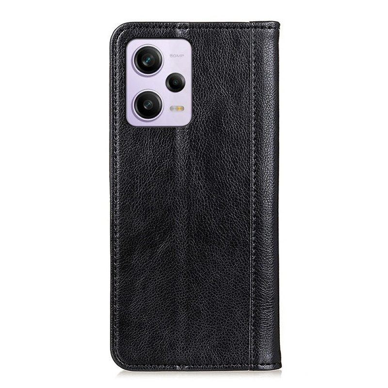 Schutzhülle Für Poco X5 Pro 5G Flip Case Litschi-spaltleder