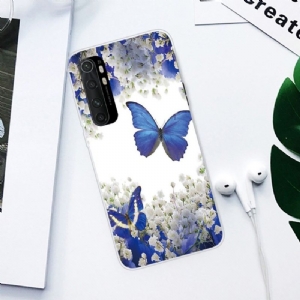 Hülle Für Xiaomi Mi Note 10 Lite Blaue Blumen Und Schmetterlinge