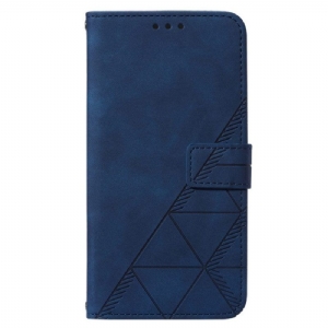 Flip Case Für OnePlus Nord 2T 5G Dreiecke Mit Lanyard