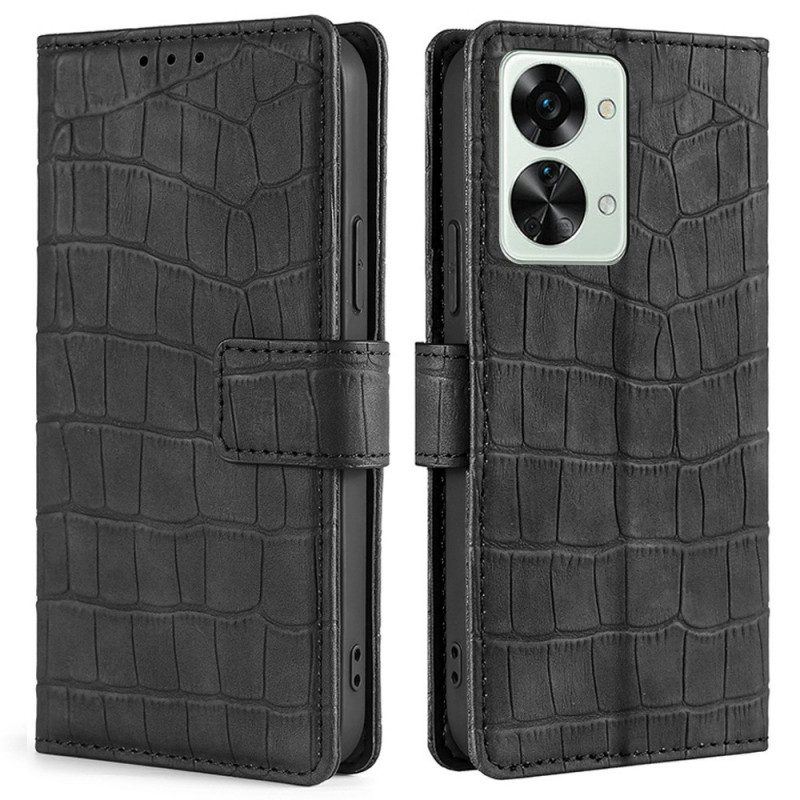 Flip Case Für OnePlus Nord 2T 5G Krokodilleder-stil