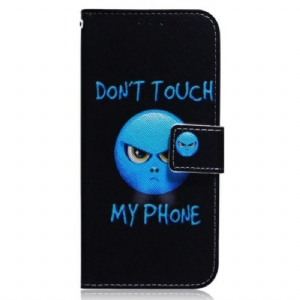 Flip Case Für OnePlus Nord 2T 5G Mit Kordel Emoji Don't Touch My Phone Lanyard