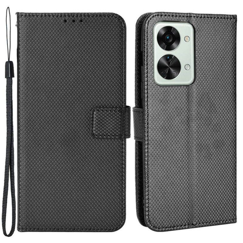 Flip Case Für OnePlus Nord 2T 5G Mit Kordel Kunstlederarmband