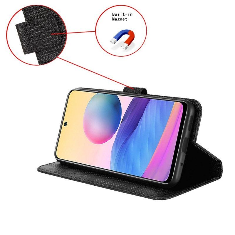 Flip Case Für OnePlus Nord 2T 5G Mit Kordel Kunstlederarmband