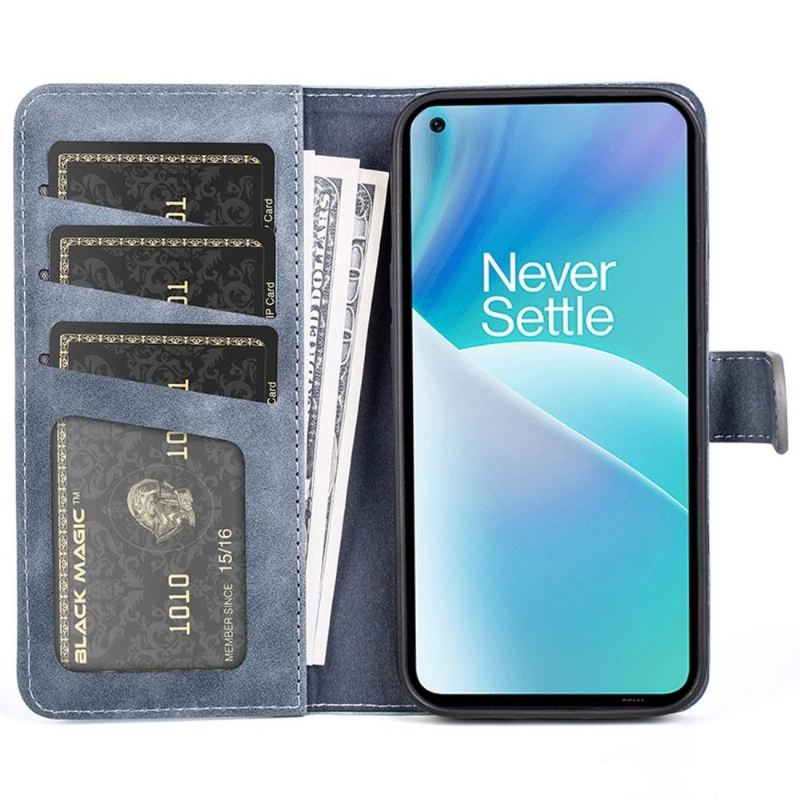 Lederhüllen Für OnePlus Nord 2T 5G Flip Case Zweifarbiger Folio-ständer