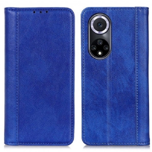 Schutzhülle Für Honor 50 Flip Case Eleganz Aus Gespaltenem Litschi-leder