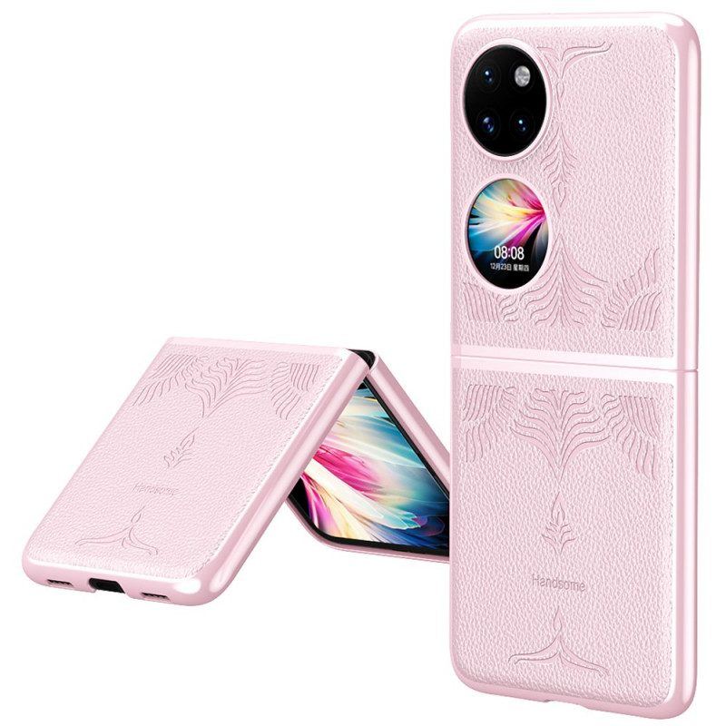 Hülle Für Huawei P50 Pocket Retro-blumen-kunstleder