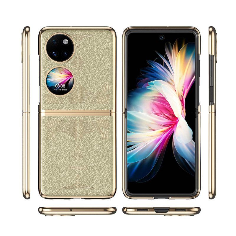 Hülle Für Huawei P50 Pocket Retro-blumen-kunstleder