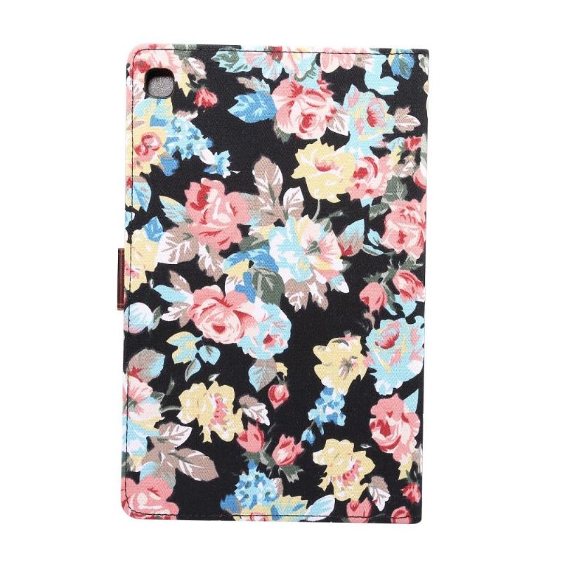 Flip Case Für Samsung Galaxy Tab S6 Lite Blumenstoff