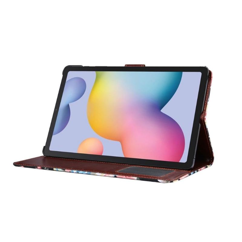 Flip Case Für Samsung Galaxy Tab S6 Lite Blumenstoff