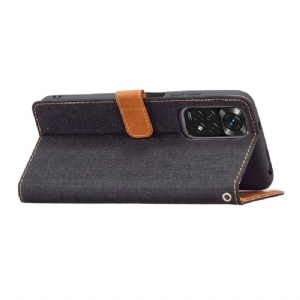 Flip Case Für Xiaomi Redmi Note 11 / Note 11S Canvas-effekt Oxford